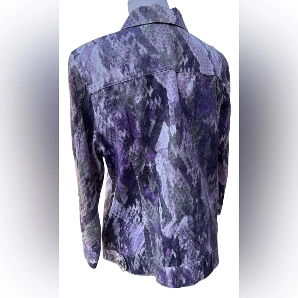 Chico's Purple Snakeskin Print Jacket